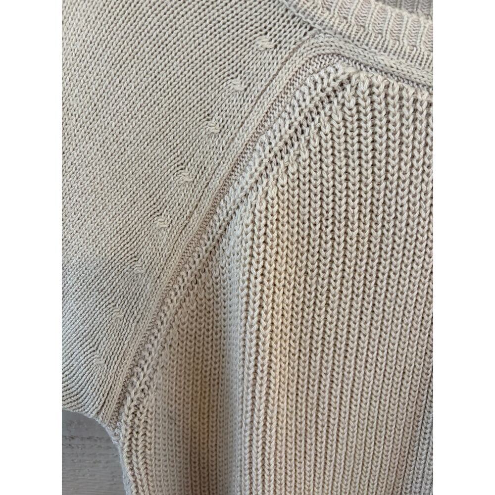 RD Style Cream Knit Sweater Large Chunky Cotton Blend Boho Pullover Raglan - Picture 4 of 8